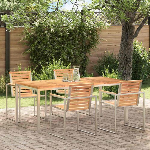  TrpezarijskiStol Smeđa 180 x 90 x 75 cm Čvrsto teak drvo Cijene