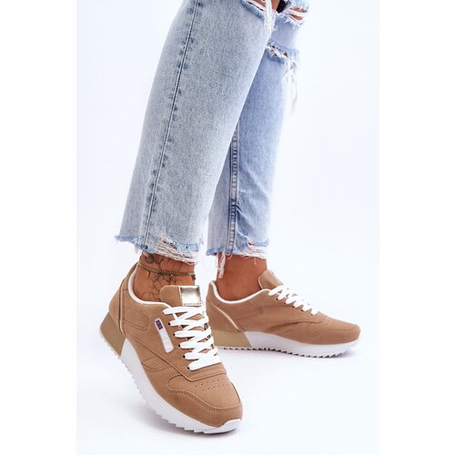 Kesi Sport shoes leather lace-up platform Beige Merida Cene