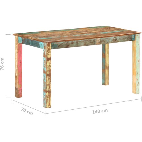  Blagovaonski stol od masivnog obnovljenog drva 140 x 70 x 76 cm Slike