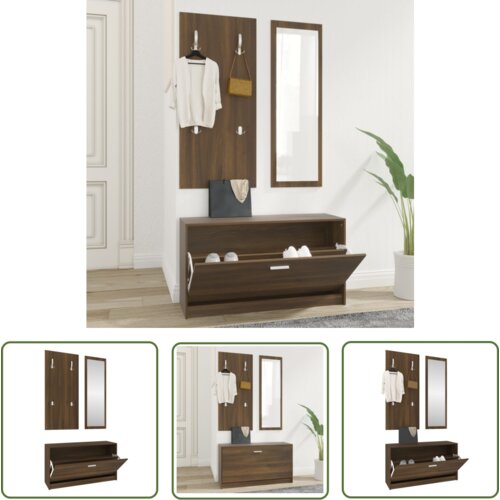 The Living Store Komplet omaric za čevlje 3 v 1 rjavi hrast inženirski les - Komplet Omaric Za Čevlje, (21744611) Cene