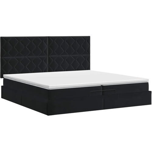  Podesivi krevet s madracem Crna 200 x 200 cm Bar&amp;scaron;un - Crna 200 x 200 cm Dizajn s rombovima Slike