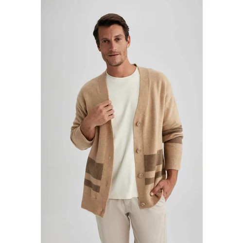 Defacto Relax Fit V-Neck Knitwear Cardigan