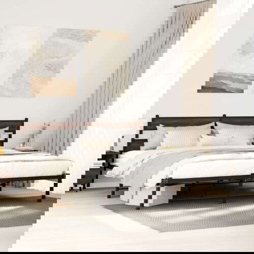 vidaXL Okvir kreveta bez madraca s uzglavljem boja hrasta 180x200 cm Cijene