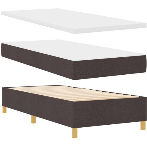 VidaXL Krevet s kutijom opruga i madracem tamnosmeđa 100x200 cm tkanina Slike