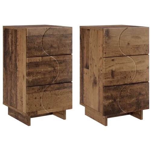  Noćni ormar 2 kom. Staro drvo 33 5 x 34 5 x 60 cm - Staro drvo 2 Slike