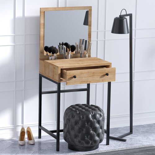 Lessentiel Maison sto za šminkanje 50x128x50cm Hrast-Crni Slike