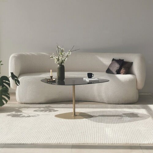 Hanah home Klub sto Soho 85x40x67cm Tamnosivo-Zlatni Cene