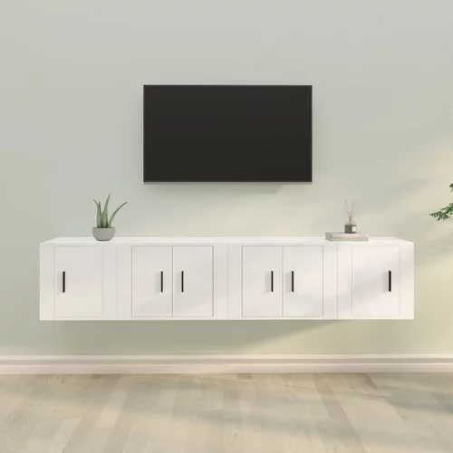  4-dijelni set TV ormarića bijeli od konstruiranog drva