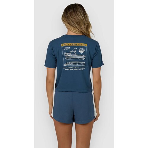 Salty Crew Boat Shop Crop T-shirt indigo Cene