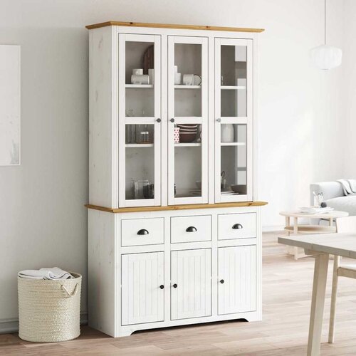  Visoka komoda BODO bijelo-smeđa 115,5x43x200,5 cm od borovine Cijene