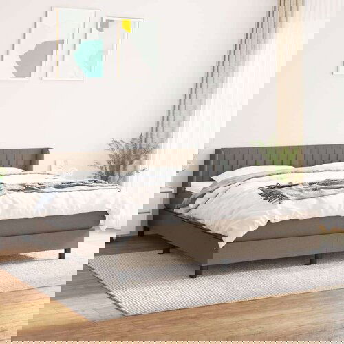  Box spring postelja z vzmetnico taupe 160x200 cm blago, (20893201) Slike