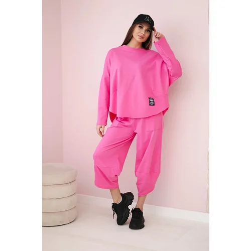 Kesi Włoski Cotton sweatshirt pants set light pink