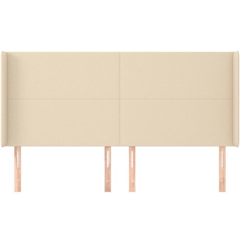  Uzglavlje s u&amp;scaron;ima krem 183x16x118/128 cm od tkanine Slike