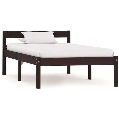  Posteljni okvir temno rjav iz trdne borovine 90x200 cm, (20606433) Slike