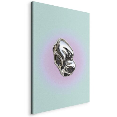  Slika - Metallic Form - Abstract Sculpture on a Mint Background with a Purple Halo 80x120 Cijene