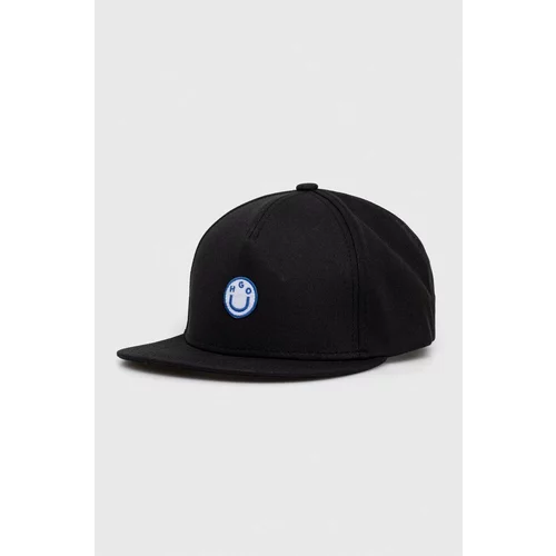 Hugo Blue Bombažna bejzbolska kapa črna barva