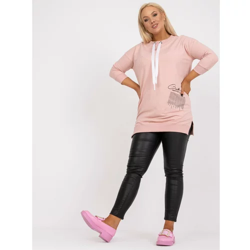 Fashion Hunters Dusty pink plus size cotton tunic with Sylviane slits