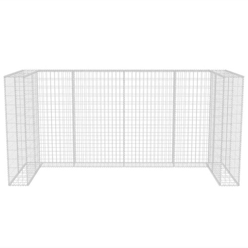  Gabionska ograda za tri kante za otpad od čelika 250x100x120 cm Slike
