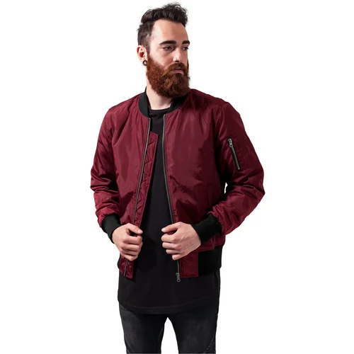 Urban Classics 2-Tone Bomber Jacket burgundy/black