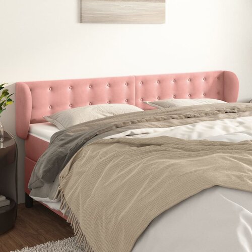 vidaXL Uzglavlje s ušima ružičasti 203x23x78/88 cm baršunasti Cijene