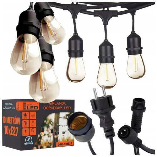  LED spolja&scaron;nja dekorativna girlanda 10xE27/1W/230V 10,94 m IP44 crna Cene