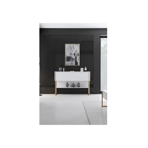 Hanah home Komoda Luxe 120x80x30cm, Zlatno-Bijela Slike