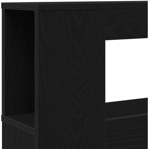  LED glava kreveta s policom Crni hrast 200 x 18,5 x 103,5 cm Slike