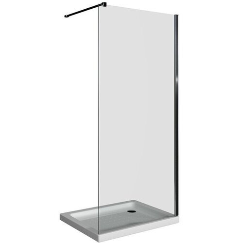 Armal tu&amp;scaron; stena Modul 40 X 200 krom profil, fiksna prozorno steklo, prečni nosilec Slike