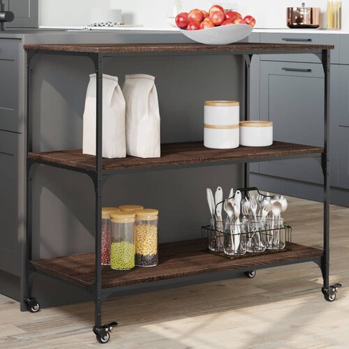 vidaXL Kuhinjska kolica boja hrasta 102 x 50 x 95 cm konstruirano drvo Cijene