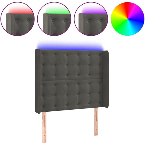 Maison Chic LED posteljno vzglavje - Vzglavna omarica temno sivo 83x16x118/128 cm žamet, (22077539) Cene