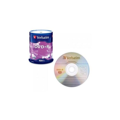  DVD-R, VERBATIM,4,7 GB,16X, spindle 100 kom,MATT SILVER Slike