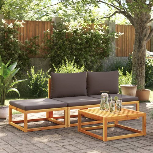 VidaXL 4-dijelni set vrtnih sofa s jastucima masivno bagremovo drvo Slike