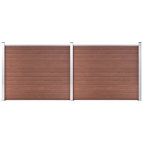  Set panela za ogradu WPC 353 x 146 cm smeđi Slike