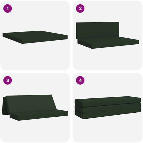 SOFA na razvlačenje 200 x 67 x 45 cm Tamnozelena Slike