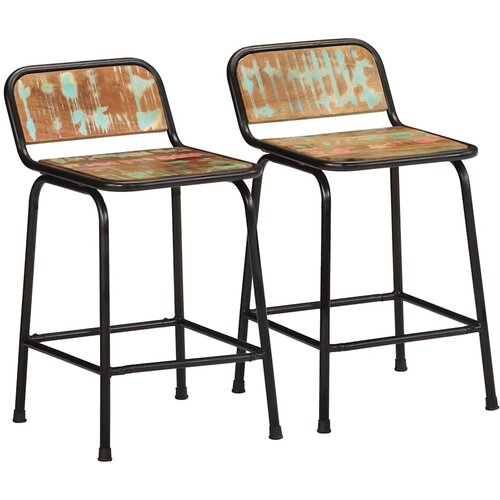  Barski stolci 2 kom 46x35,5x70 cm masivnog obnovljenog drva Cijene