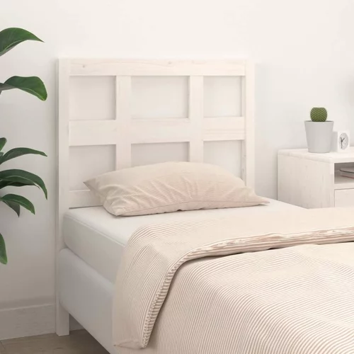  Uzglavlje za krevet bijelo 105 5x4x100 cm od masivne borovine