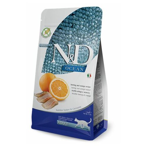 Farmina N&D ocean hrana za mačke - haringa i naranža 300gr Slike