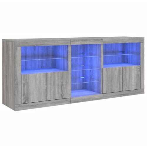 Maison Chic Komoda - Predalnik z LED lučkami siva sonoma 181,5x37x67 cm, (21720218) Cene