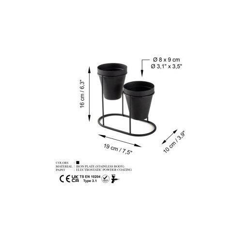 Wallxpert Stolna dekoracija 19x16x10 cm, Crna Slike