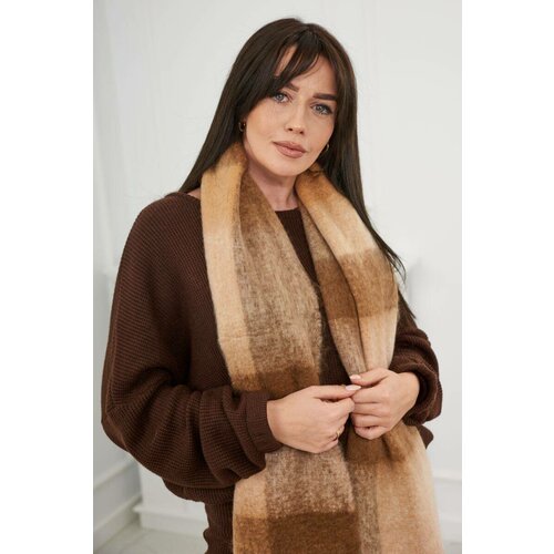 Kesi 6060 Women's scarf brown + camel Slike
