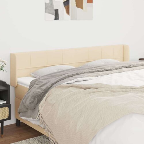  Vzglavje z u&amp;scaron;esi krem 203x16x78/88 cm blago, (20932446) Slike