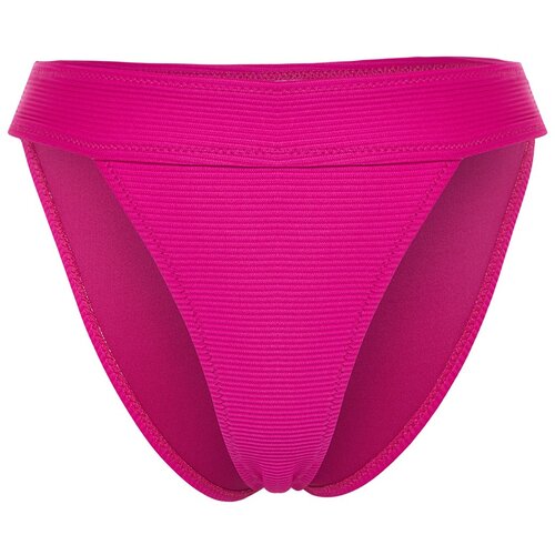Trendyol Fuchsia Textured High Leg Bikini Bottom Slike