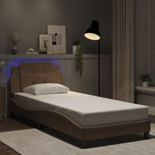 Furnova Posteljni okvir z LED lučkami kapučino 100x200 cm umetno usnje, (21934462) Slike