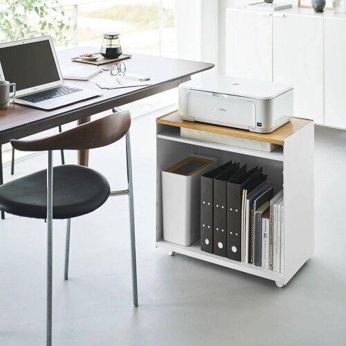 YAMAZAKI Bijeli metalni regal na kotačima 60x59x35 cm Tower &amp;ndash; Slike