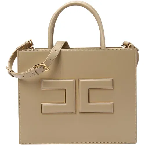 Elisabetta Franchi Ručna torbica 'WOMEN'S BAG' pijesak / zlatna