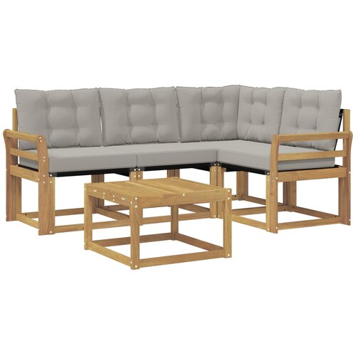 vidaXL Zunanja garnitura za sedenje 5 pcs Bela in svetlo siva, (5000282089) Cene