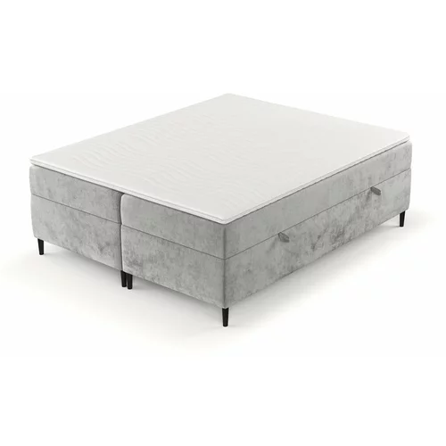 Maison de Rêve Sivi boxspring krevet s prostorom za odlaganje 160x200 cm Araya –