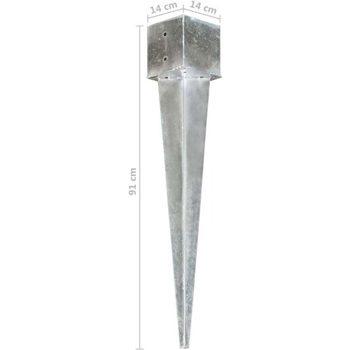 VidaXL &amp;Scaron;iljci za tlo 6 kom srebrni 14 x 14 x 91 cm pocinčani čelik Slike