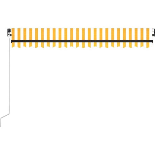 VidaXL Tenda na ručno uvlačenje 450 x 350 cm žuto-bijela Slike