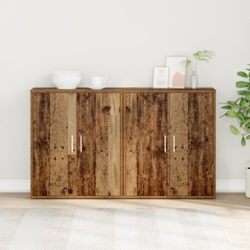 vidaXL Highboard 2 pcs Staro drvo 60 x 31 x 70 cm Konstruirano drvo Cene